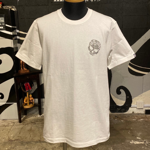 ROCK SCULL rhinestone Tee / White
