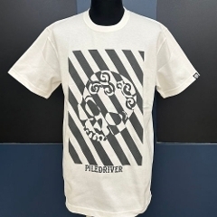 SALE �X�g���C�vROCK�X�J�� Tee / White x Gray